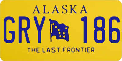 AK license plate GRY186