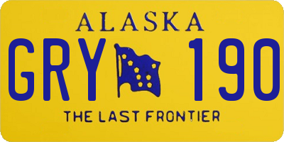 AK license plate GRY190