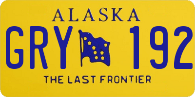 AK license plate GRY192