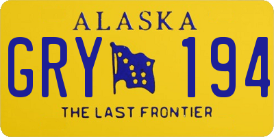 AK license plate GRY194