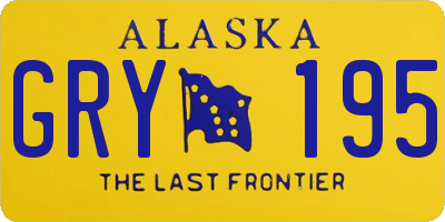 AK license plate GRY195