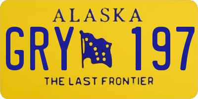 AK license plate GRY197