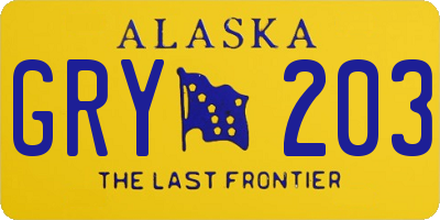 AK license plate GRY203