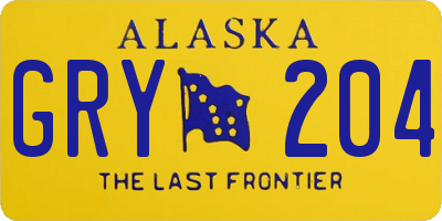 AK license plate GRY204