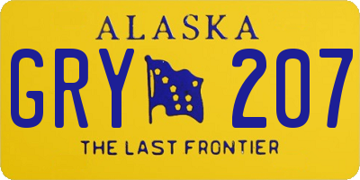 AK license plate GRY207