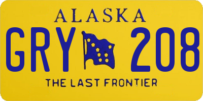 AK license plate GRY208