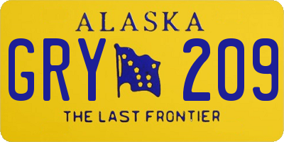 AK license plate GRY209