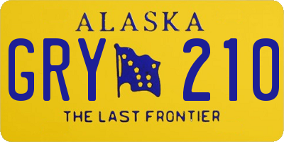 AK license plate GRY210