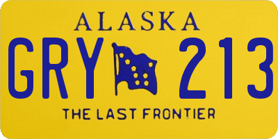 AK license plate GRY213