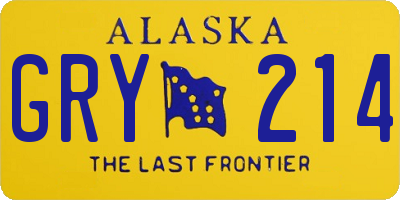 AK license plate GRY214