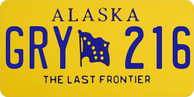 AK license plate GRY216