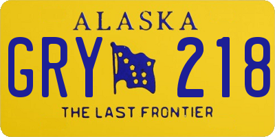 AK license plate GRY218