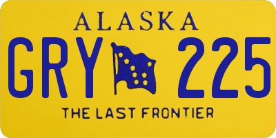 AK license plate GRY225