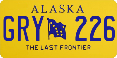 AK license plate GRY226