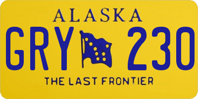 AK license plate GRY230
