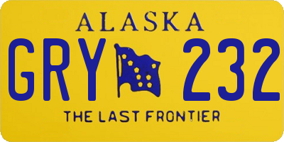 AK license plate GRY232