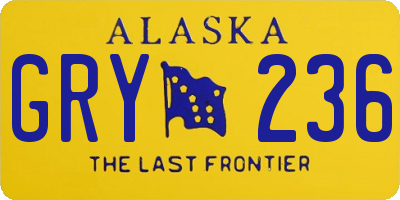 AK license plate GRY236