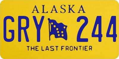 AK license plate GRY244