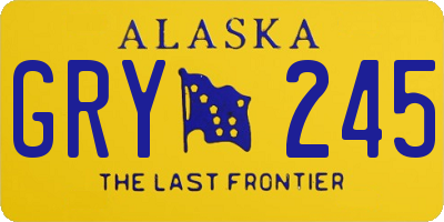 AK license plate GRY245