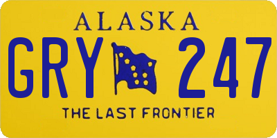 AK license plate GRY247