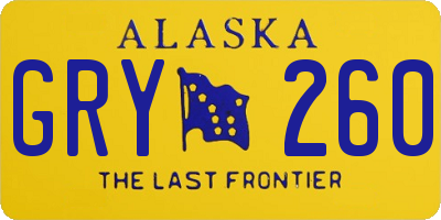 AK license plate GRY260