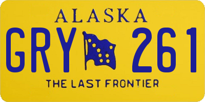 AK license plate GRY261