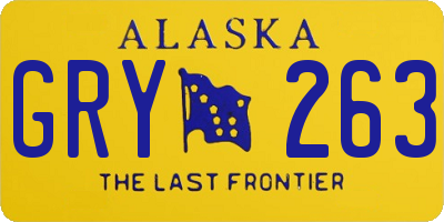 AK license plate GRY263