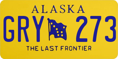 AK license plate GRY273