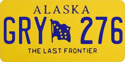 AK license plate GRY276