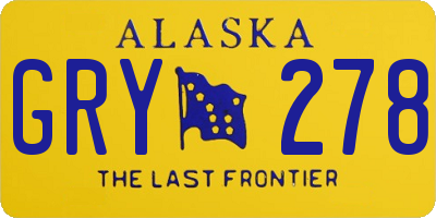 AK license plate GRY278