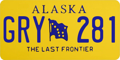 AK license plate GRY281