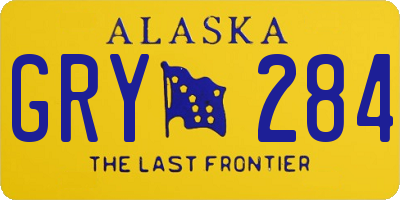 AK license plate GRY284