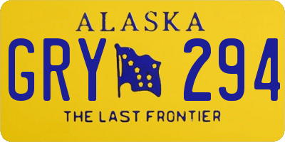 AK license plate GRY294