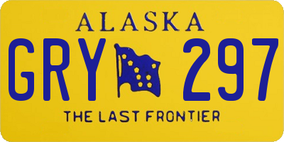 AK license plate GRY297