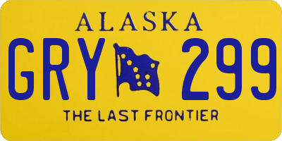 AK license plate GRY299