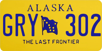 AK license plate GRY302