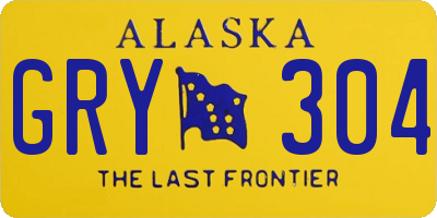 AK license plate GRY304