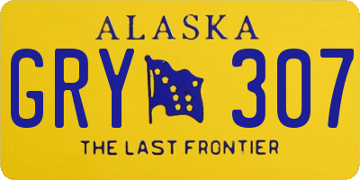 AK license plate GRY307