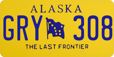 AK license plate GRY308