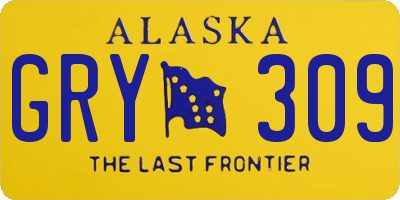 AK license plate GRY309
