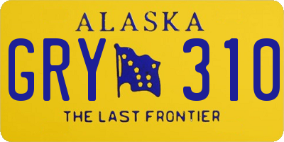 AK license plate GRY310