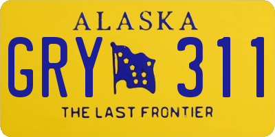 AK license plate GRY311