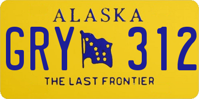 AK license plate GRY312