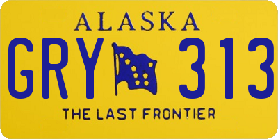 AK license plate GRY313