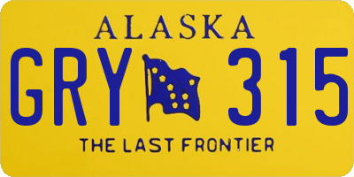 AK license plate GRY315