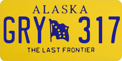 AK license plate GRY317