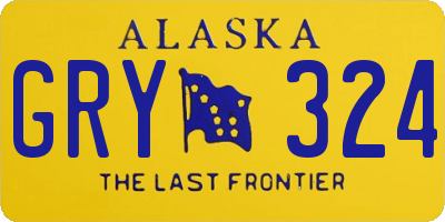 AK license plate GRY324