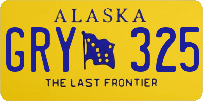AK license plate GRY325
