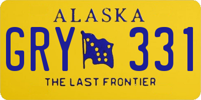 AK license plate GRY331