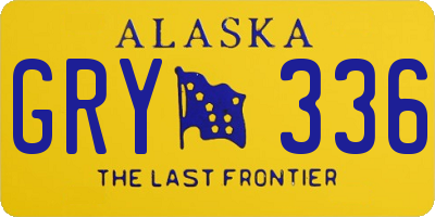 AK license plate GRY336